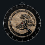 Enso Zen Circle and Bonsai Tree Gold Dartboard<br><div class="desc">Enso Zen Circle and Bonsai Tree Gold</div>