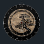 Enso Zen Circle and Bonsai Tree Gold Dartboard<br><div class="desc">Enso Zen Circle and Bonsai Tree Gold</div>