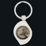Enso Zen Circle and Bonsai Tree Gold Key Ring<br><div class="desc">Enso Zen Circle and Bonsai Tree Gold</div>