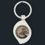 Enso Zen Circle and Bonsai Tree Gold Key Ring<br><div class="desc">Enso Zen Circle and Bonsai Tree Gold</div>