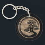 Enso Zen Circle and Bonsai Tree Gold Key Ring<br><div class="desc">Enso Zen Circle and Bonsai Tree Gold</div>