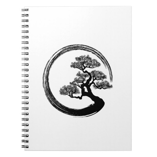 Enso Zen Circle and Bonsai Tree Notebook (Front)
