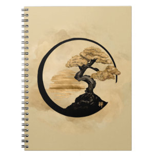 Enso Zen Circle Bonsai - Golden Sunrise Notebook