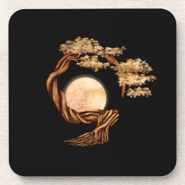 Enso Zen Circle Bonsai Tree Coaster (Front)