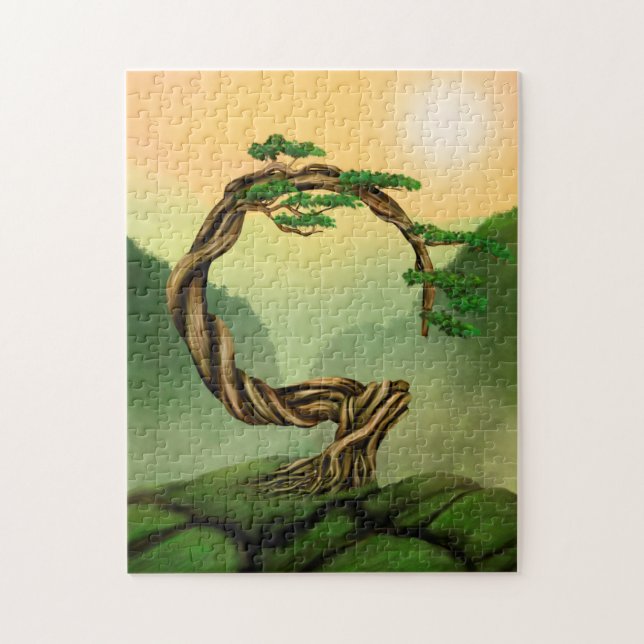 Enso Zen Circle Bonsai Tree Jigsaw Puzzle (Vertical)