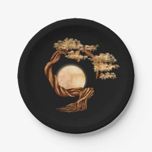 Enso Zen Circle Bonsai Tree Paper Plate