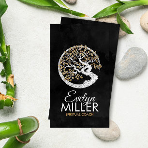 Enso Zen Circle Sakura Tree - Golden Blossom Business Card