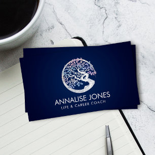 Enso Zen Circle Sakura Tree - pastel Blossom Business Card