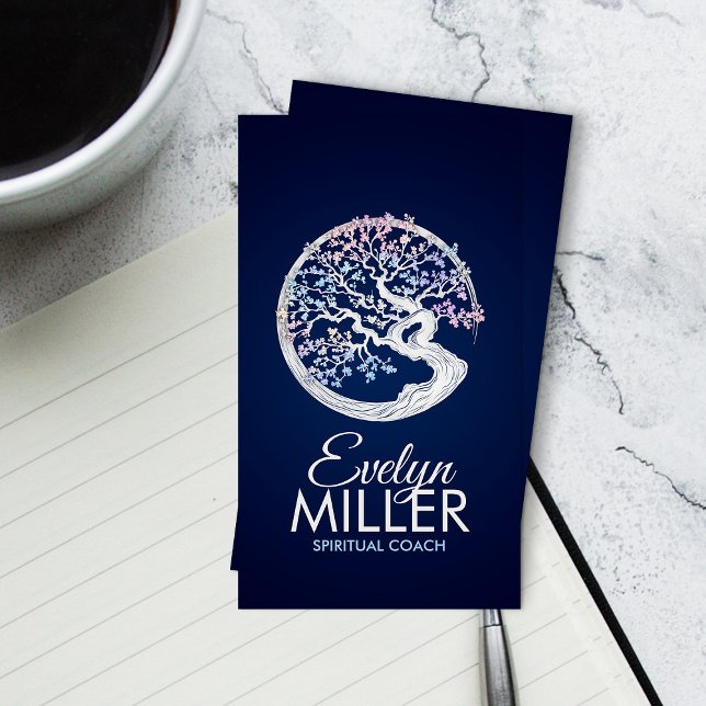 Enso Zen Circle Sakura Tree - Pastel Blossom Business Card (Creator Uploaded)