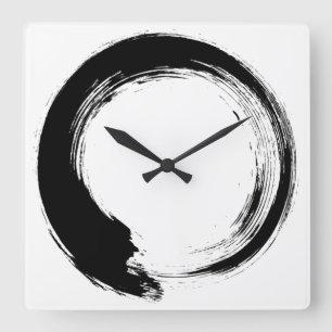 Enso Zen Circle Square Wall Clock