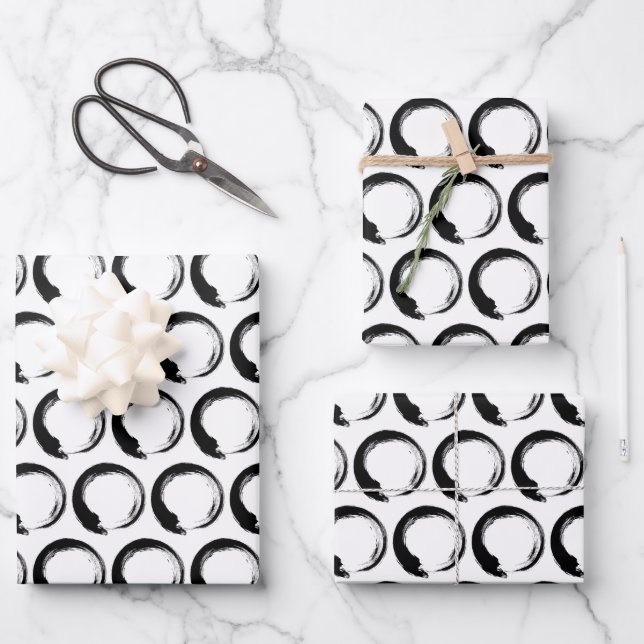 Enso Zen Circle Wrapping Paper Sheet (Front)