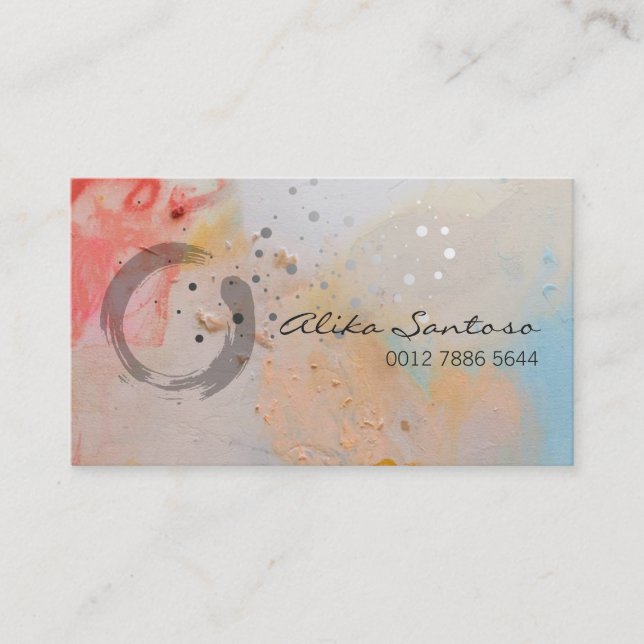 Enso Zen Watercolor Business Card (Front)