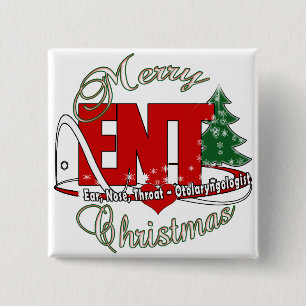 ENT CHRISTMAS Otolaryngologist EAR NOSE THROAT 15 Cm Square Badge