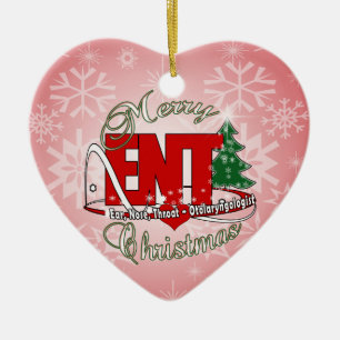 ENT CHRISTMAS  Otolaryngologist EAR NOSE THROAT Ceramic Ornament