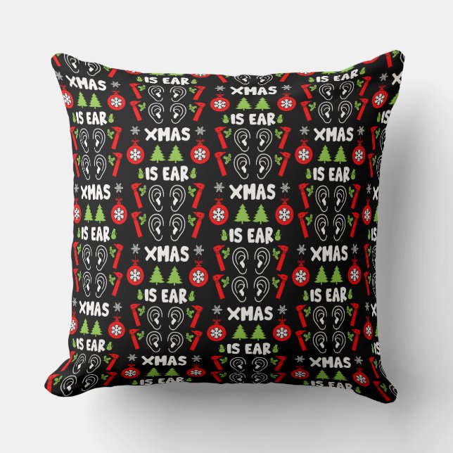 ENT Doctor Christmas  Cushion (Front)