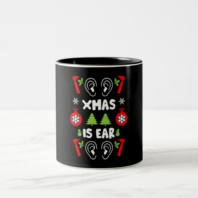ENT Doctor Christmas  Two-Tone Coffee Mug (Center)