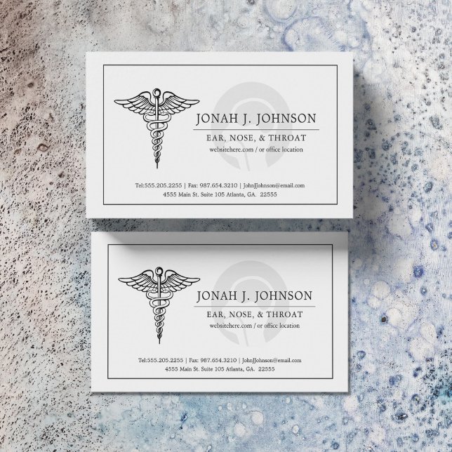 ENT | Minimalist Faded ENT Symbol Business Card (Creator Uploaded)