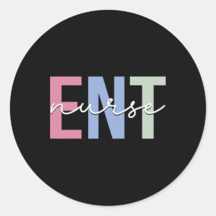 Ent Nurse Otolaryngology Ear Nose Throat Classic Round Sticker