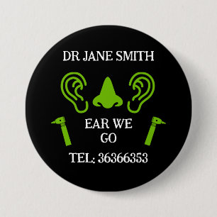 ENT Otolaryngology Otorhinolaryngologist 7.5 Cm Round Badge