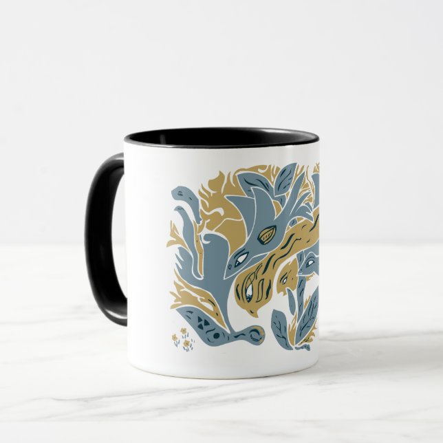 Entangled Aestetic Birds TWArt 12-earthtones Mug (Front Left)