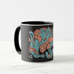 Entangled Aesthetic Birds TWArt 12-black Mug