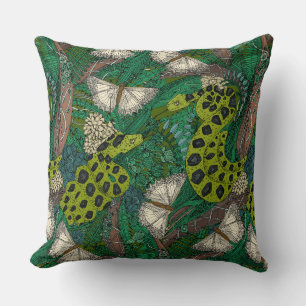 entangled forest green cushion
