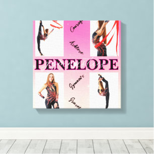 Entangled Gymnastics Pink 4 Photo Encouragement Canvas Print