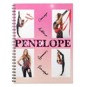 Entangled Gymnastics Pink 4 Photo Encouragement Notebook
