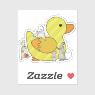 Ente nähen runder aufkleber