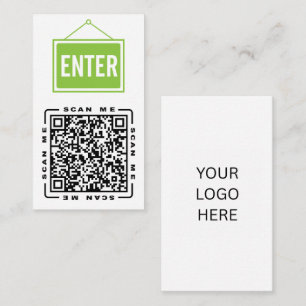 Enter Customisable QR code & Logo Template Business Card