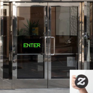 Enter Digital black window cling front stick