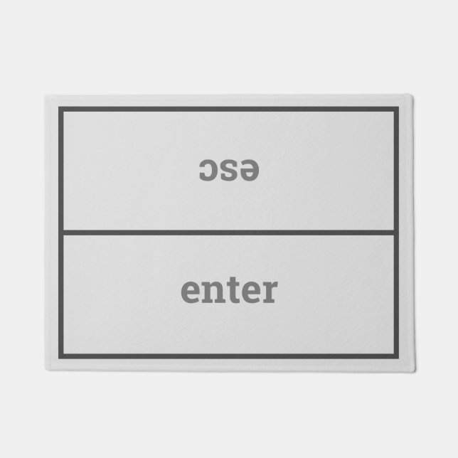 Enter Esc | Geeky Light Grey Computer Keys Doormat (Front)