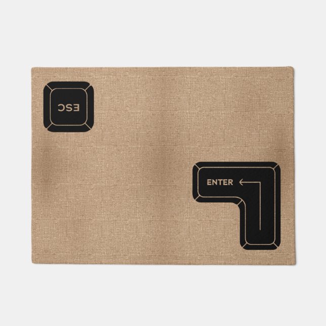 Enter & Escape Key Design Computer Funny Welcome Doormat (Front)
