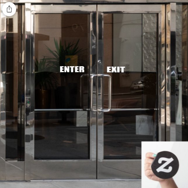 Enter Exit Shop Business Door Sign Window Cling (Creator Uploaded)
