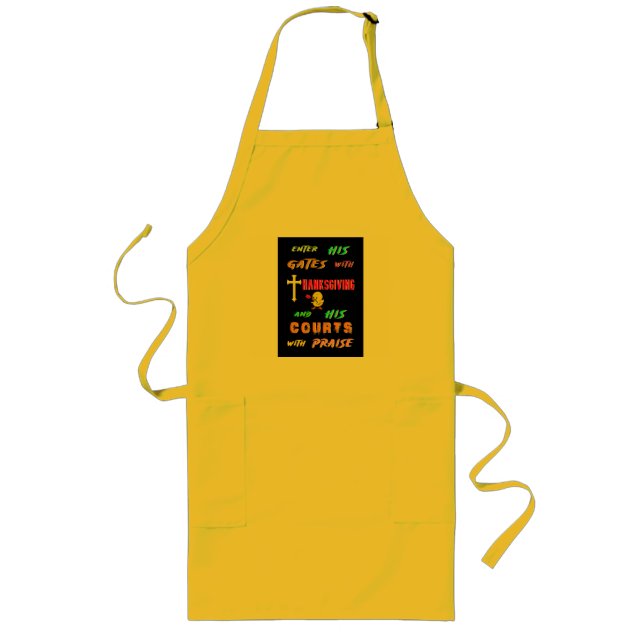 Enter His Gates Chick November Cross Thanksgiving Long Apron (Front)