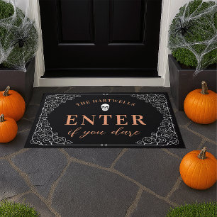 Enter If You Dare   Personalised Halloween Doormat