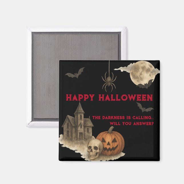 Enter If You Dare - Spooky Haunted House Halloween Magnet (Front/Back)