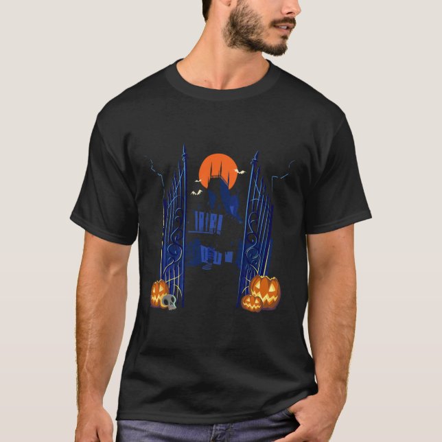 Enter the Haunted Mansion Scary Halloween T-Shirt. T-Shirt (Front)
