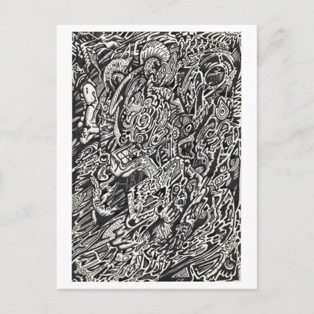 Enter, The Microdot Man Postcard (Front)