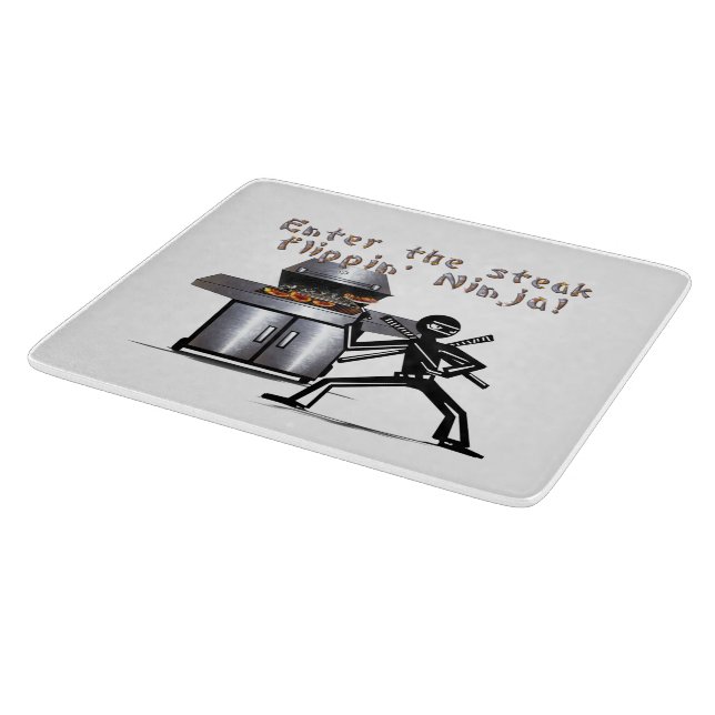 Enter the Steak Flippin' Ninja Cutting Board (Corner)