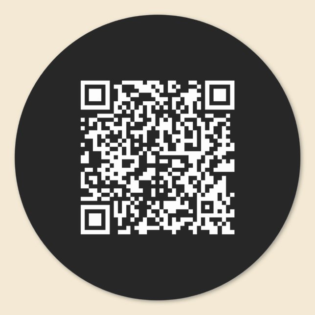 Enter URL & Create Scannable QR Code | Black White Classic Round Sticker (Creator Uploaded)