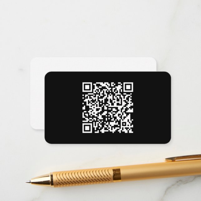 Enter URL & Create Scannable QR Code | Black White Enclosure Card (Front/Back In Situ)