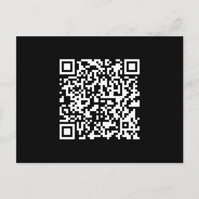Enter URL & Create Scannable QR Code | Black White Postcard (Front)