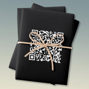 Enter URL & Create Scannable QR Code Black White Wrapping Paper Sheet