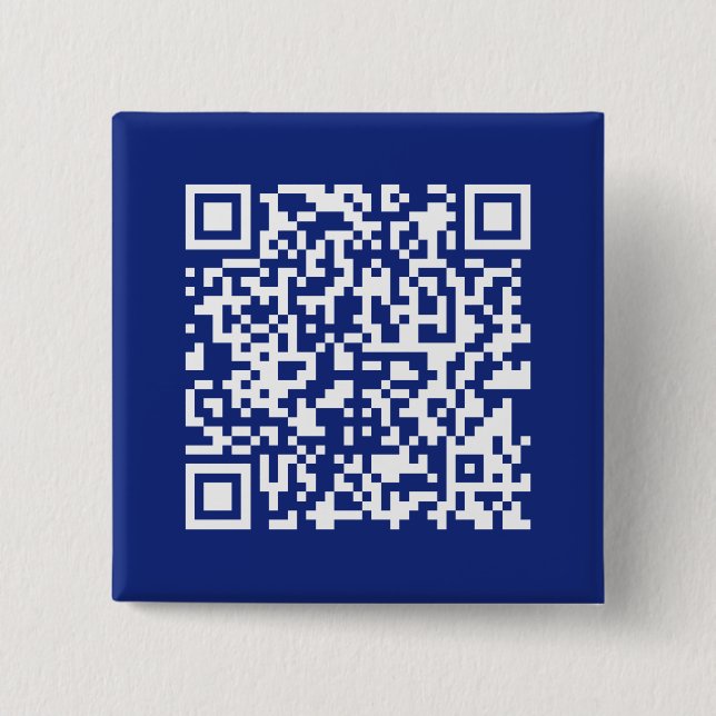 Enter URL Instantly Generated QR Code | Navy Blue 15 Cm Square Badge (Front)
