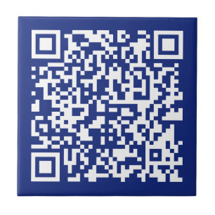 Enter URL Instantly Generated QR Code   Navy Blue Ceramic Tile