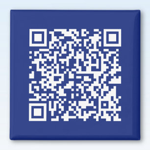 Enter URL Instantly Generated QR Code   Navy Blue Magnet