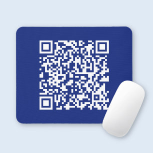 Enter URL Instantly Generated QR Code   Navy Blue Mouse Pad