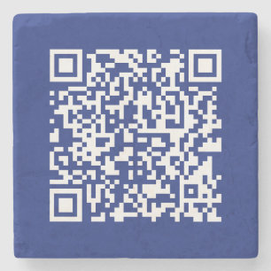 Enter URL Instantly Generated QR Code   Navy Blue Stone Coaster