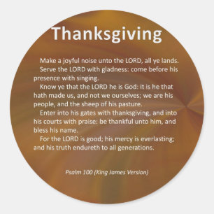 Enter With Thanksgiving & Blessing Psalm 100 Classic Round Sticker
